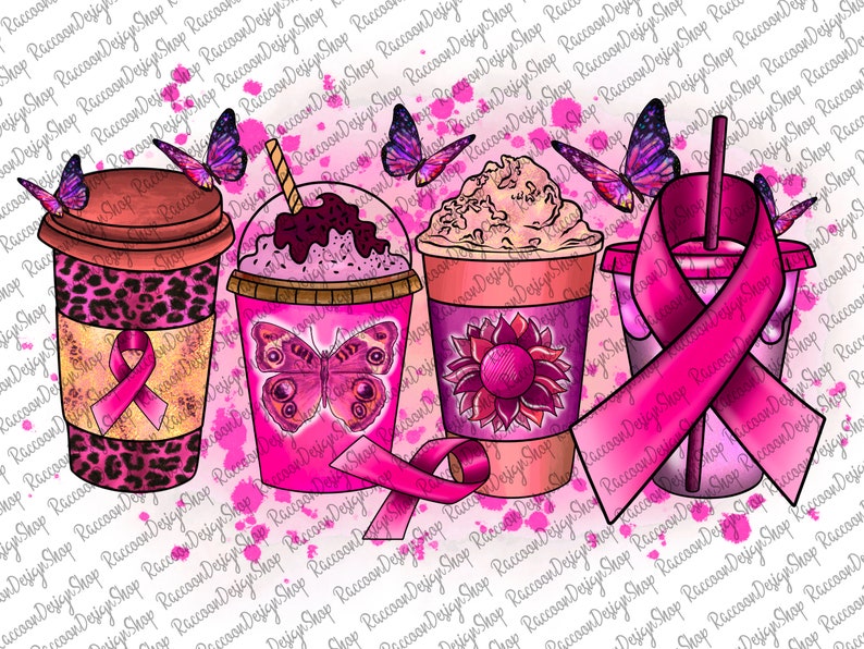 Breast Cancer Coffee Drink Pngbreast Cancer Sublimation Etsy