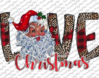Love santa png, Sublimation PNG, Christmas, Santa Png, HoHoHo, African Santa, Christmas Design, Sublimation, Christmas Santa Sublimation Png