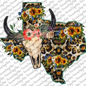Texas Leopard und Sonnenblume Png, Texas Png, Karte Png, Tx Karte Png, Texas Tx Png, digitaler Download, Sublimation, druckbare Grafik, digitale Datei