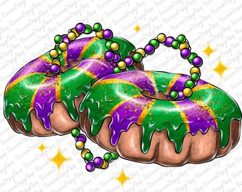 Mardi Gras King Cake Png Sublimation Design, Mardi Gras Png, Mardi Gras Cake Sublimation Png, Western Design Png, King Cake Design Png