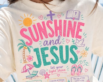 Sunshine and Jesus png, Summer Beach Lake Png Printable Design INSTANT DOWNLOAD,Christian Summer Png