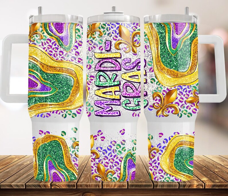 Mardi Gras 40oz Tumbler, 40oz Tumbler Wrap,quencher tumbler,Mardi Gras Png,Mardi Gras Gift,Mardi Gras 40oz Tumbler,Mardi Gras Tumbler Png image 1