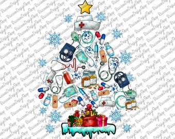 Sjuksköterskejul png, God jul, sjuksköterskejulgranar png, sjuksköterskedesign, stetoskop png, sublimeringsdesigner digitala png, sjuksköterska png