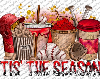 Tis the Season Baseball, Baseball, Baseball Clipart, Transparent PNG file for sublimation, Baseball Mama Png, Baseball Mom png, Baseball