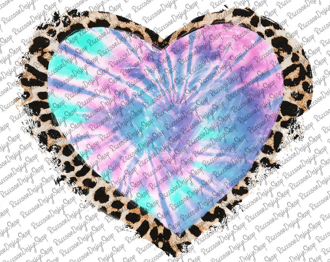 PNG TX Texas Leopard Heart Sublimation Design Digital Download Tie Dye