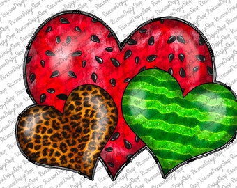 Watermelon Heart with Leopard Png, Peace love Watermelon Sublimation Digital Download, watermelon Png File,Summer sublimation png,Watermelon