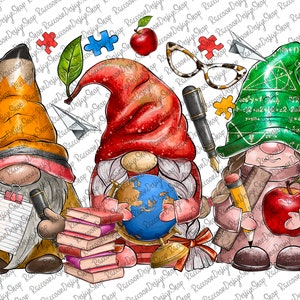 Teacher Gnomes Png, Teacher&#39;s Day Png, Back To School Png, Teacher Gnome Png, Digital Download,Gnome Png,Hand Drawn Gnome,Teacher Life Gnome