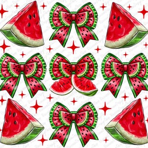 Watermelon Coquette Bow PNG, Summer Bow PNG, Juicy Fruit Bow Clipart, Watermelon Bow PNG, Watermelon Party Decor, Tropical Bow Clipart