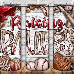 Raising Ballers Baseball, Sublimation Tumbler Designs Baseball,20oz Skinny Tumbler Wraps Templates,Baseball Tumbler,Raising Ballers png
