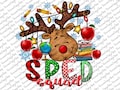 Sped Squad Png, Reindeer Buffalo Plaid Christmas Png, Reindeer Christmas Png, Christmas Teacher Png, Sped Squad, Sublimation Design