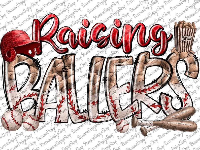 Raising Ballers, Baseball Mom, Baseball design,Baseball Mom,Baseball Clipart,Transparent PNG file for sublimation,Baseball Mama Png,Baseball image 1