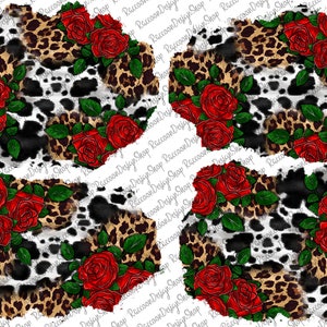 2pc Animal Print Heart Iron on Patches Applique Faux Fur Fabric