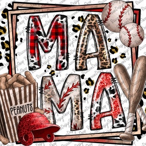 Baseball Mama, Baseball Clipart, transparente PNG-Datei für Sublimation, Baseball Mama Png, Baseball-Shirt-Design, Baseball Mama png, Baseball