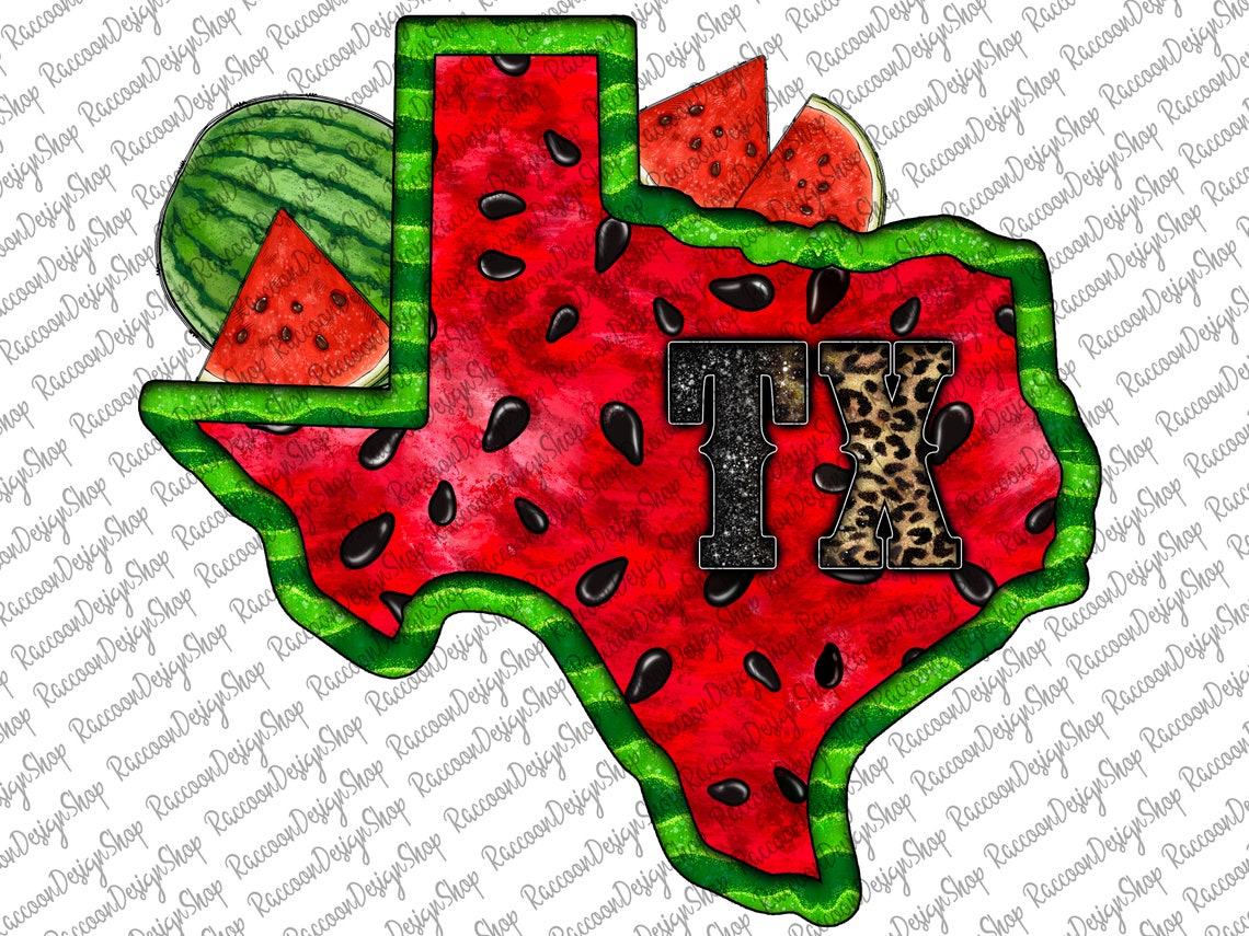 Texas Watermelon Map Pngtexas Maps Pnginstant Downloadtexas Etsy UK