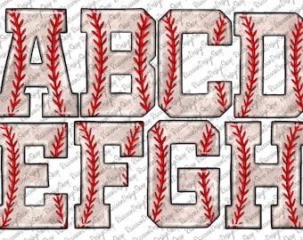 Baseball Alphabet Letters PNG Bundle, Baseball Sports Doodle Letters, Hand Drawn Alphabet Doodle, Sublimation Alpha Set Designs PNG,Baseball