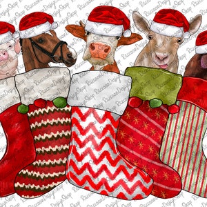 Christmas Farm Animals png, Christmas Animals, Digital Download, Png, Merry Christmas, Christmas Png,Sublimation Designs Downloads