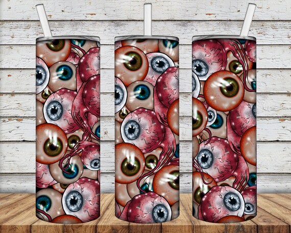 Hallooween eyeballs 20oz Skinny Tumbler, Halloween Tumbler Png, Happy Halloween Png, Digital Download,Halloween Eyeballs Png,Eyeballs png