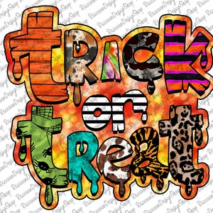 Trick or Treat Png, Halloween PNG Design, Halloween Design, Pumpkin Png, Brushstrokes Png, Sublimation Designs Downloads, Halloween Png