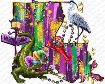 Louisiana Coquette Bow PNG, Mardi Gras PNG, Sublimazione, Louisiana Png, Mardi Gras Sublimazione Png, Design a sublimazione digitale Png, Gamberi