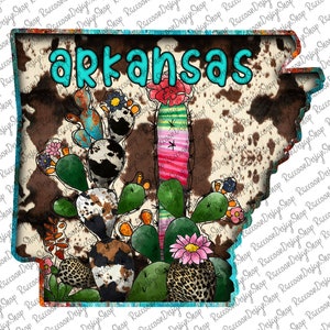 Mapa del oeste de Arkansas, mapas de Arkansas en formato PNG, descarga instantánea, leopardo en formato PNG, descarga digital, descargas de diseños de sublimación, Arkansas en formato PNG