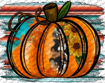 Pumpkin Sublimation Design, Love Fall png, Serape, Pumpkin Png, Pumpkin, Halloween Design, Western Pumpkin, Sublimation Designs Downloads