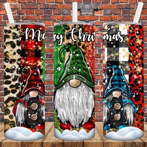 Gnomes Christmas 20oz Skinny Tumbler Sublimation Designs, Tumbler Wrap - PNG Digital Download, Merry Christmas Tumbler Png, Instant Download