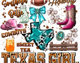 Texas Mädchen Png, Texas Karten Png, sofortiger Download, Texas Clipart, Leopard Png, digitaler Download, Sublimation Designs Downloads