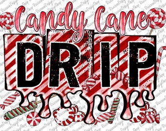 Candy Cane Drip Png, Candy Png, Christmas Png, Digital Download , Candy Png, Sublimation Graphics, Merry Christmas Png, Sublimation Design