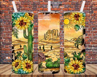 Desert Tumbler Png, Western Tumbler Png, 20oz Skinny Tumbler Sublimation Designs, Tumbler Sublimation Designs, Cowboy Tumbler Design