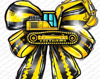 Excavator Coquette Bow png, excavator png sublimation design download, bulldozer png, excavator png, constructions png, excavator bow png