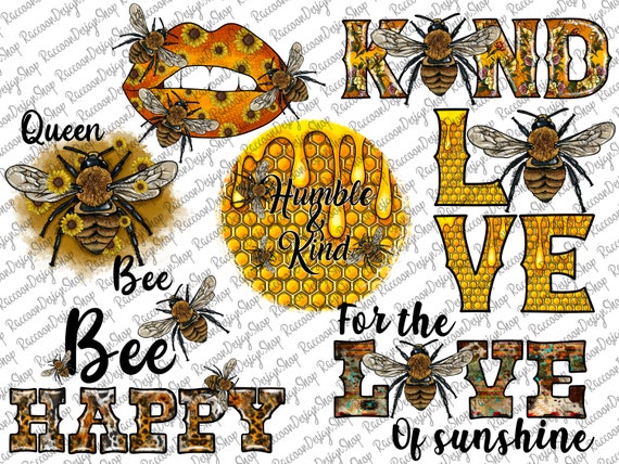 Bee Bundle PNG, Honey Bee Png, Bee PNG, Honeycomb Png, bee kind png, Layered, Bee cricut files, Bee cut files, Bee Kind Bundle Png, Bee Png