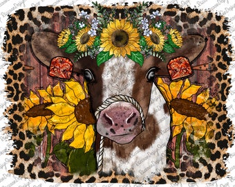 Sunflowers On Cow Print Pattern White Art Board Printundefined by Pupzy   Redbubble