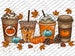 Fall Coffee Drink Png,Autumn Sublimation Designs,Orange Pumpkin Latte png,Coffee Sublimation Png,Fall tshirt,Fall Drink Design,Pumpkin Spice 