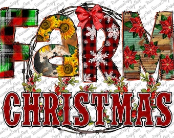 Farm Christmas png,Christmas Animals,Digital Download, Png, Merry Christmas, Christmas Png,Sublimation Designs Downloads, Farm Christmas Png