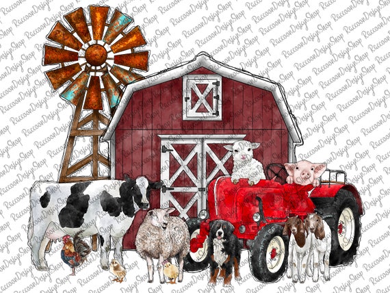 Farm Animal Watercolor,  Farmer Png, Farmer Design, Farm Watercolor Clipart, Farm clipart, Farm Animals Clipart, Sublimation Design
