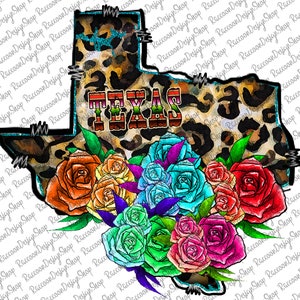 PNG TX Texas Leopard Heart Sublimation Design Digital Download Tie Dye