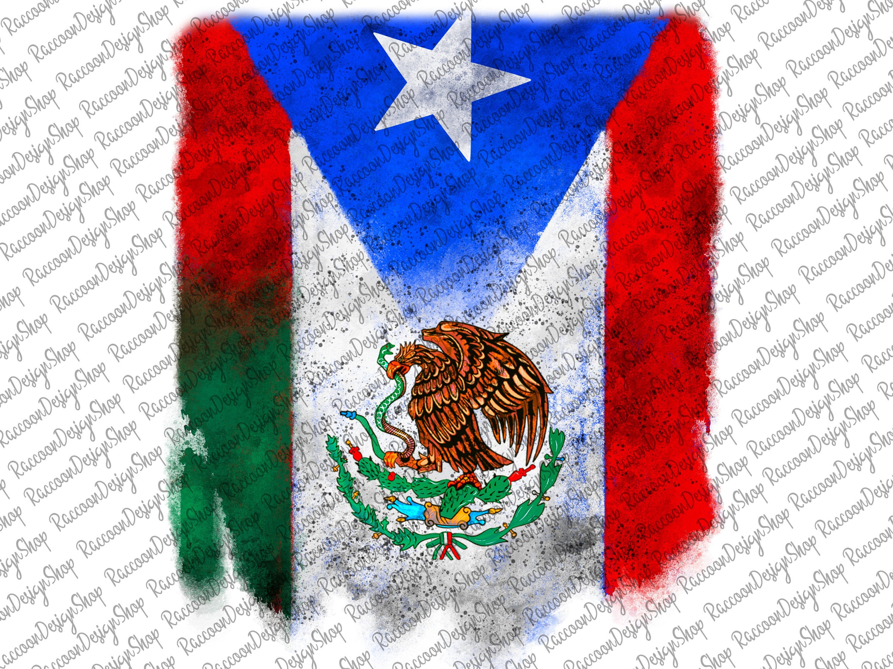 Mexican And Puerto Rican Flag Wallpaper