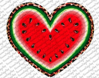 Watermelon Heart with Leopard Png, Peace love Watermelon Sublimation Digital Download, watermelon Png File,Summer sublimation png,Watermelon