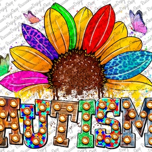 Autismus Sonnenblume PNG, Autismus Bewusstsein, Autismus Mutter, Au-some Sublimation Design Downloads, Autismus Herz Png, Autismus Awareness Day PNG