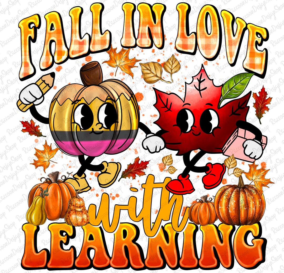 Teacher Fall Shirt, Fall in Love With Learning Teacher, Teacher Pumpkin ...