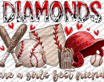Diamonds Are a Girls Best Friend Png,Baseball Mom,Softball Mom,Mom PNg,Baseball design,Baseball Clipart,Transparent PNG file for sublimation