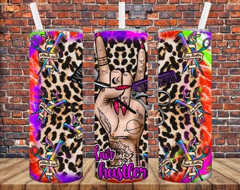Hair Hustler Tumbler Png, Hair Hustler, Hair Therapy, Hand Hustler, Download,Peace love Barber,Stylist,Sublimation Design Downloads