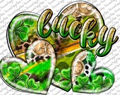 Lucky heart St. Patrick's Day png sublimation design download, St. Patrick's Day png, western heart png, sublimate designs download