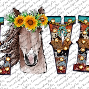 Love Horse Png, Horse Png, Sublimation Png, Digital Download, Watercolor Horse, Watercolor Animals Clipart, Horse Png, Horse Animals png
