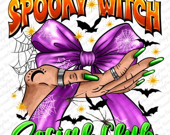 The Witch Social Club Png, Sublimation Design, Halloween Png,Witch Png,Halloween Png, Western Halloween Png, Digital Download, Witchy Design