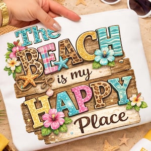 Stranden är min lyckliga plats png, strandliv png, digitala nedladdningar, strand, sublimeringsdesign, solnedgång png, sommarliv, sublimering, kärlekssommar