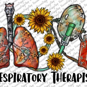 Respiratory Therapist RT Sublimation PNG Design, Hand Drawn Digital Download, Printable, Medical Art, Medical Therapist, Respiratory Therapy