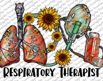 Conception PNG sublimation RT inhalothérapeute, téléchargement numérique dessiné à la main, imprimable, art médical, thérapeute médical, thérapie respiratoire