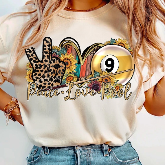 Peace Love Pool Png, Pool Game Png, Pool Design, Pool Love, 9 Ball