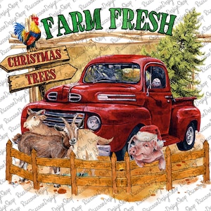 Farm Fresh Christmas Trees, Christmas Design, Christmas Tradition, Holiday Tees, Farmer Png, Farmer Design,Farm clipart, Sublimation Design
